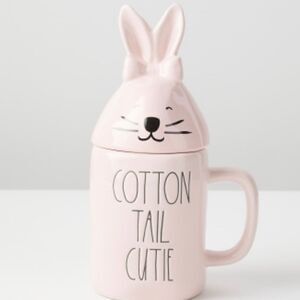 Rae Dunn Cotton Tail Cutie light pink mug with lid